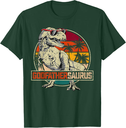 Godfathersaurus T Rex Dinosaur Godfather Saurus Family Match T-Shirt - T-Shirt | Forest