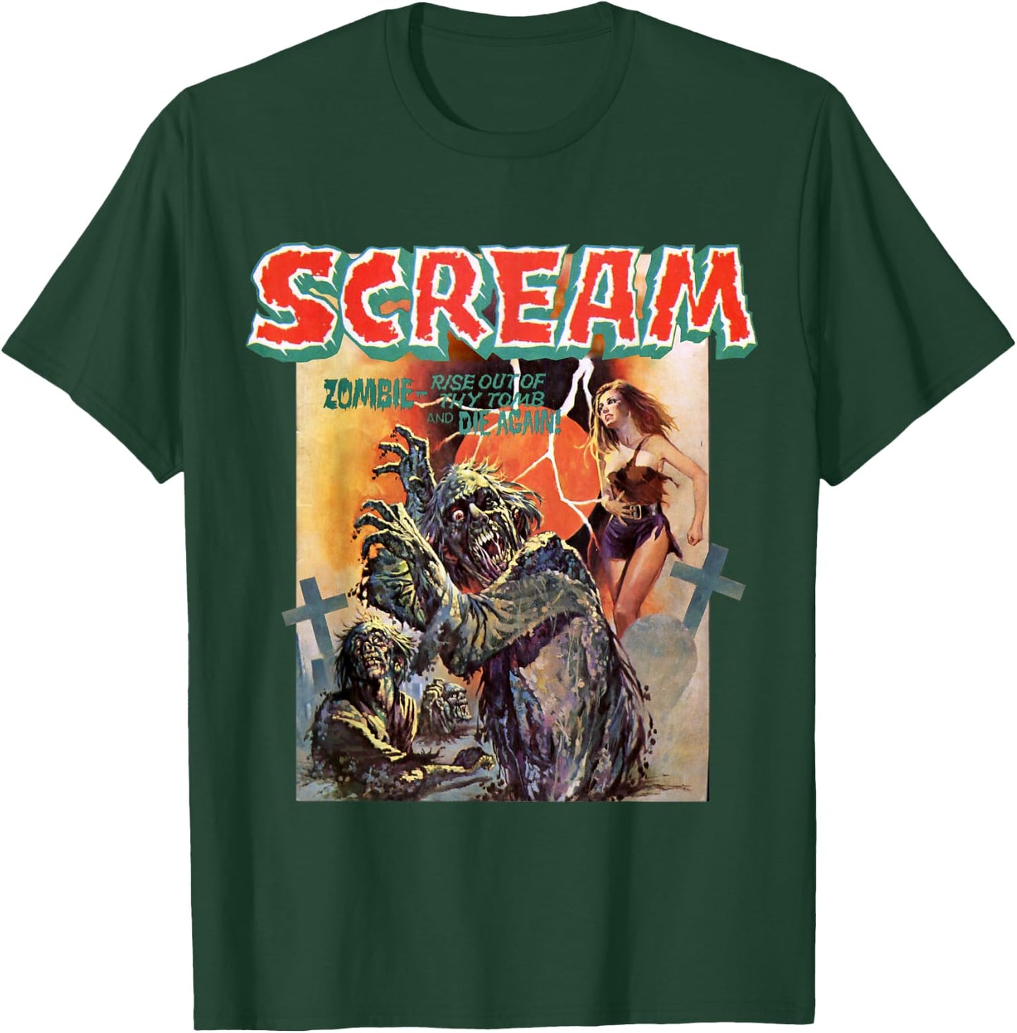 Zombie Vintage Movie Horror Poster Comic Book Graphic T-Shirt - T-Shirt | Forest