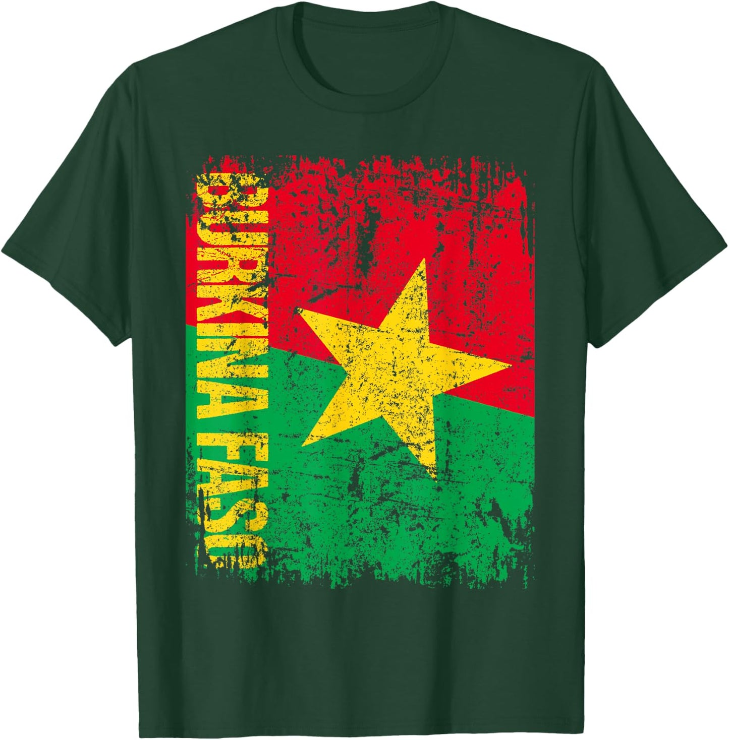 BURKINA FASO Flag Vintage Distressed BURKINA T-Shirt - T-Shirt | Forest