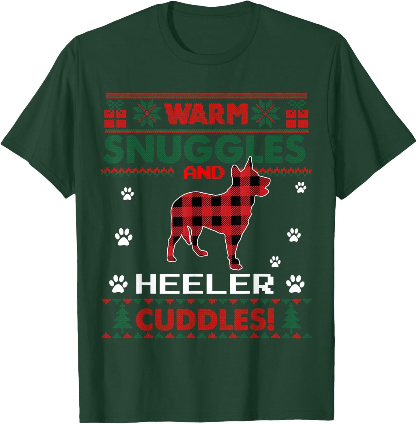 Heeler Dog Lover Christmas Pajama Shirt Xmas Ugly Christmas T-Shirt - T-Shirt | Forest