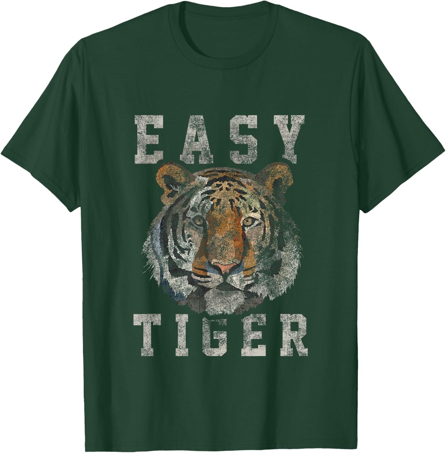 Easy Tiger Distressed Casual-Chic Graphic Small T-Shirt - T-Shirt | Forest