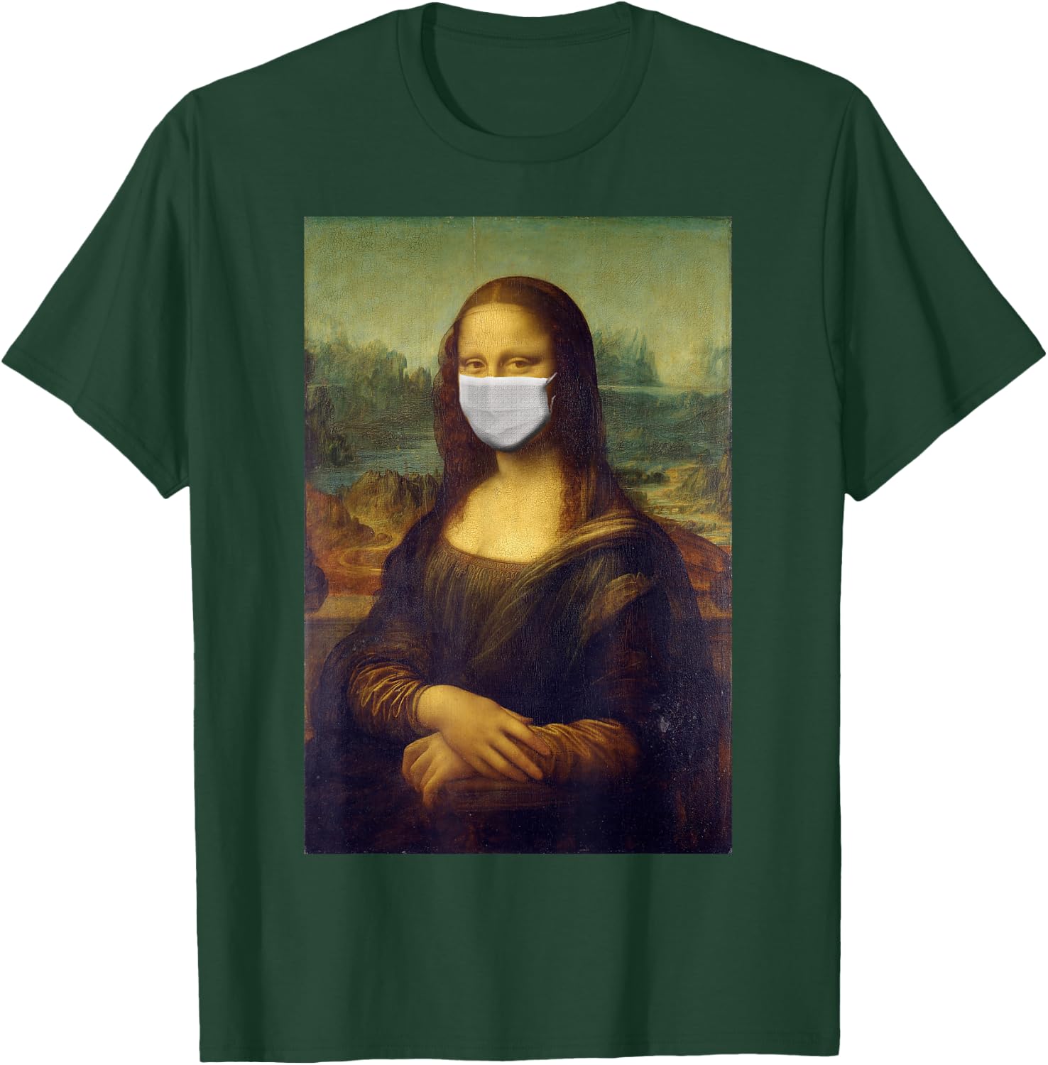 Mona Lisa Face Mask T-Shirt - T-Shirt | Forest