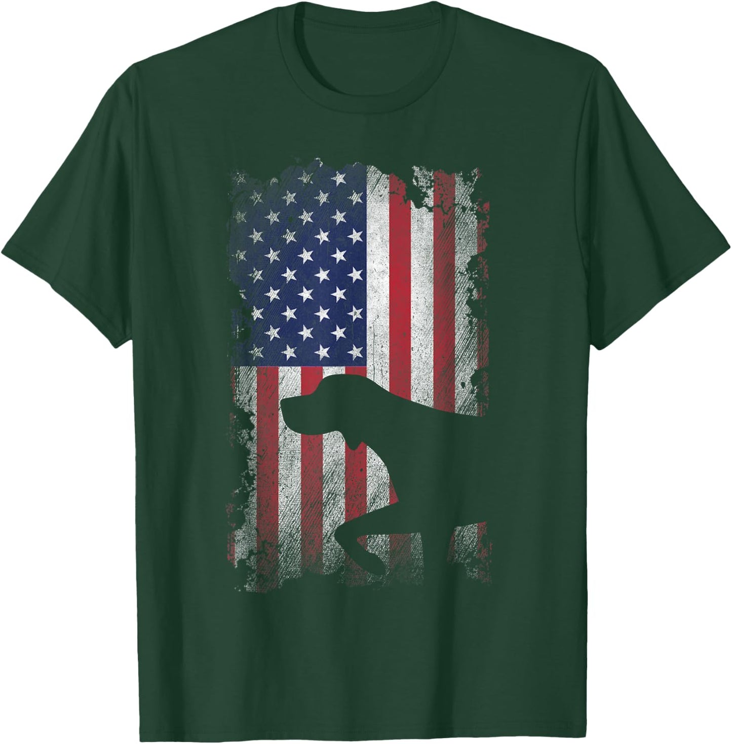 Patriotic German Shorthaired Pointer American Flag GSP Dog T-Shirt - T-Shirt | Forest