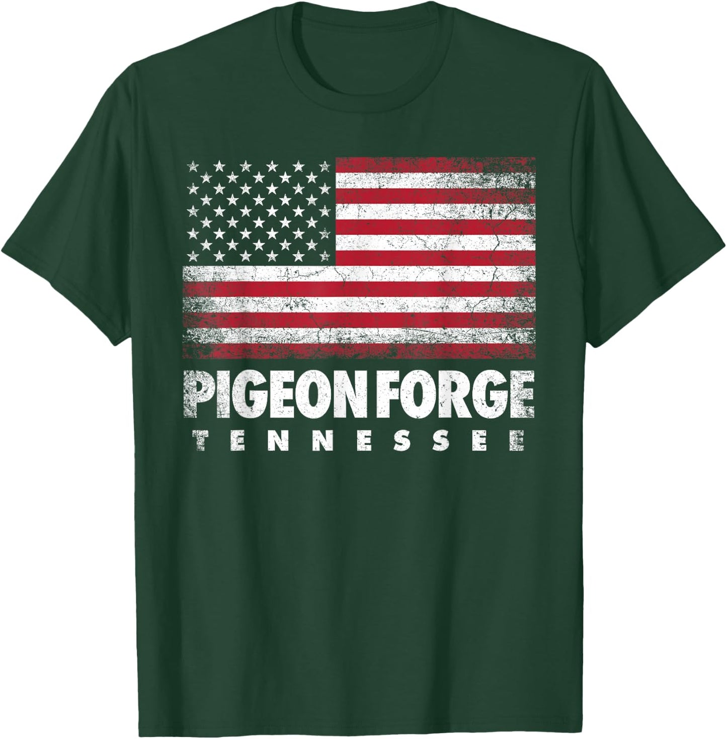 Pigeon Forge Tennessee 4th of July American Flag USA America T-Shirt - T-Shirt | Forest