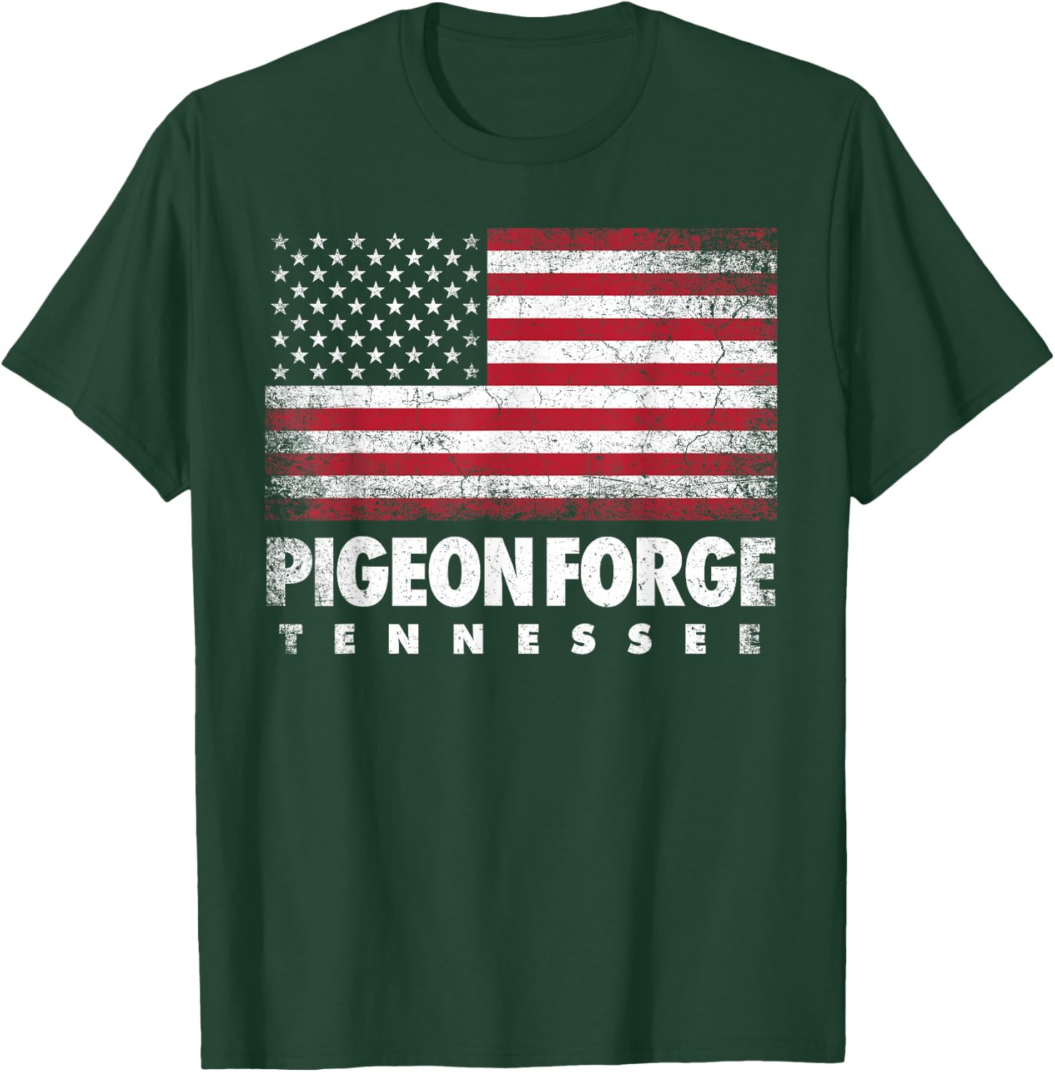 Pigeon Forge Tennessee 4th of July American Flag USA America T-Shirt - T-Shirt | Forest