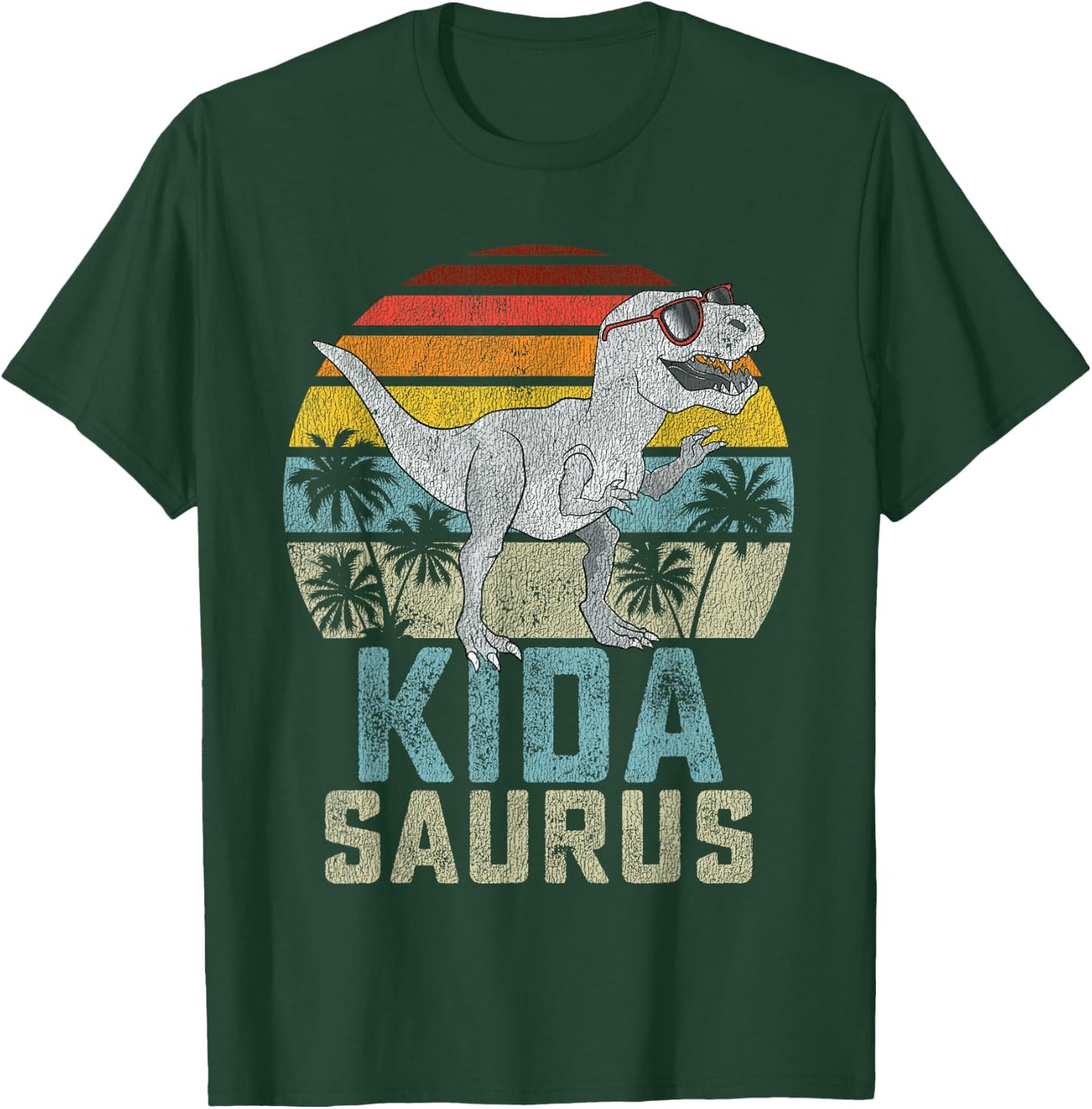 Kidasaurus T Rex Dinosaur Kid Saurus Family Matching T-Shirt - T-Shirt | Forest