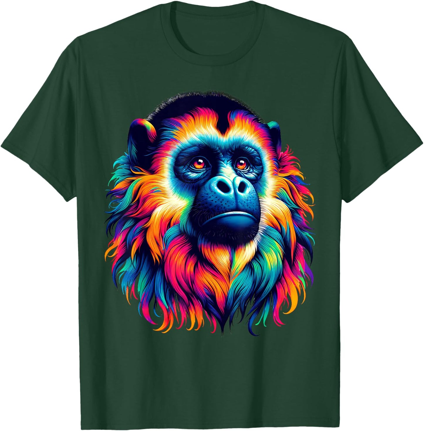 Cool Howler Monkey Spirit Animal Illustration Tie Dye Art T-Shirt - T-Shirt | Forest