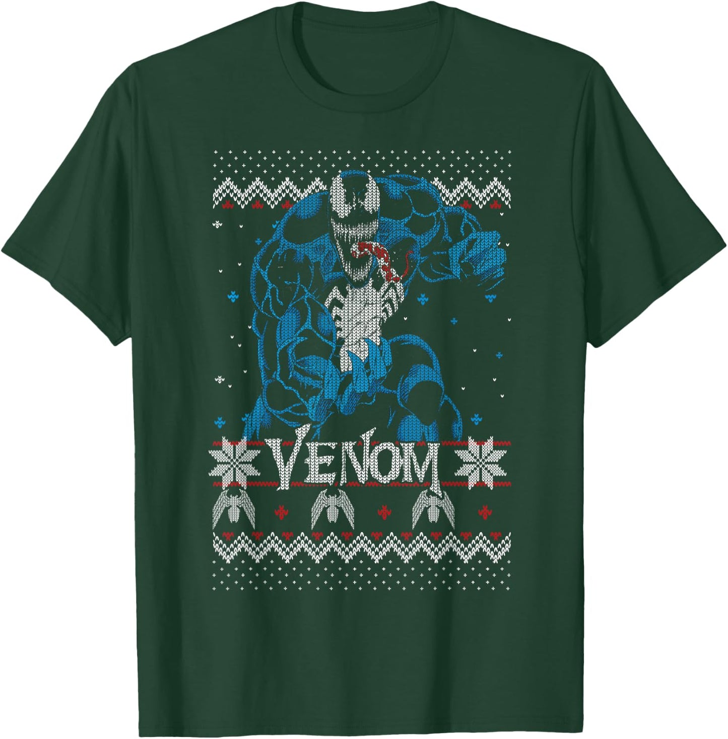 Marvel Christmas Venom Ugly Sweater T-Shirt - T-Shirt | Forest