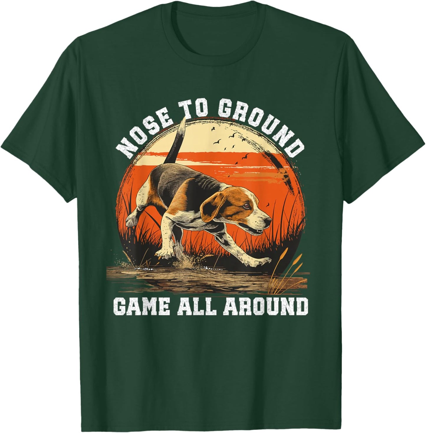 Dog Hunter Nose To Ground Beagle Hunting T-Shirt - T-Shirt | Forest