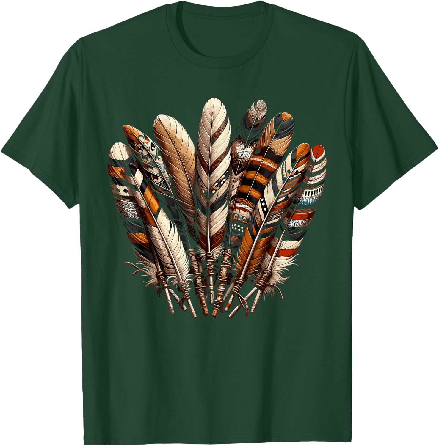 Southwest Native American Indian Feather T-Shirt - T-Shirt | Forest
