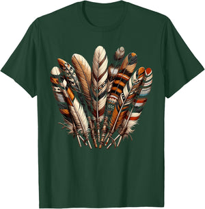 Southwest Native American Indian Feather T-Shirt - T-Shirt | Forest
