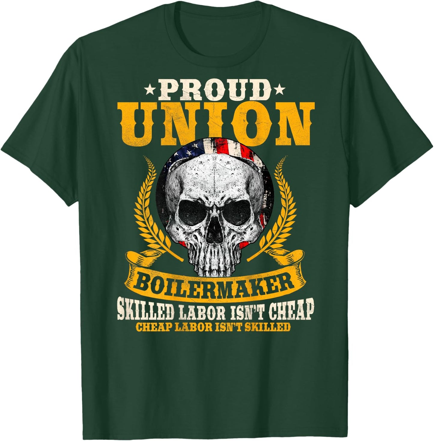 Union Boilermaker Design On Back Of Clothing T-Shirt - T-Shirt | Forest