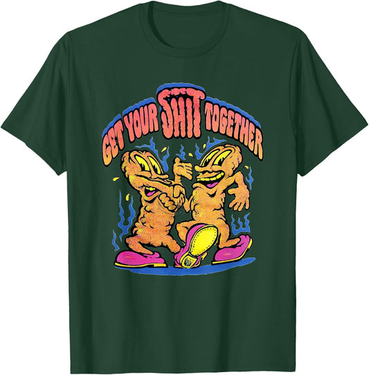 Get Your Shit Together Funny Vintage 70's Retro Adult Humor T-Shirt - T-Shirt | Forest