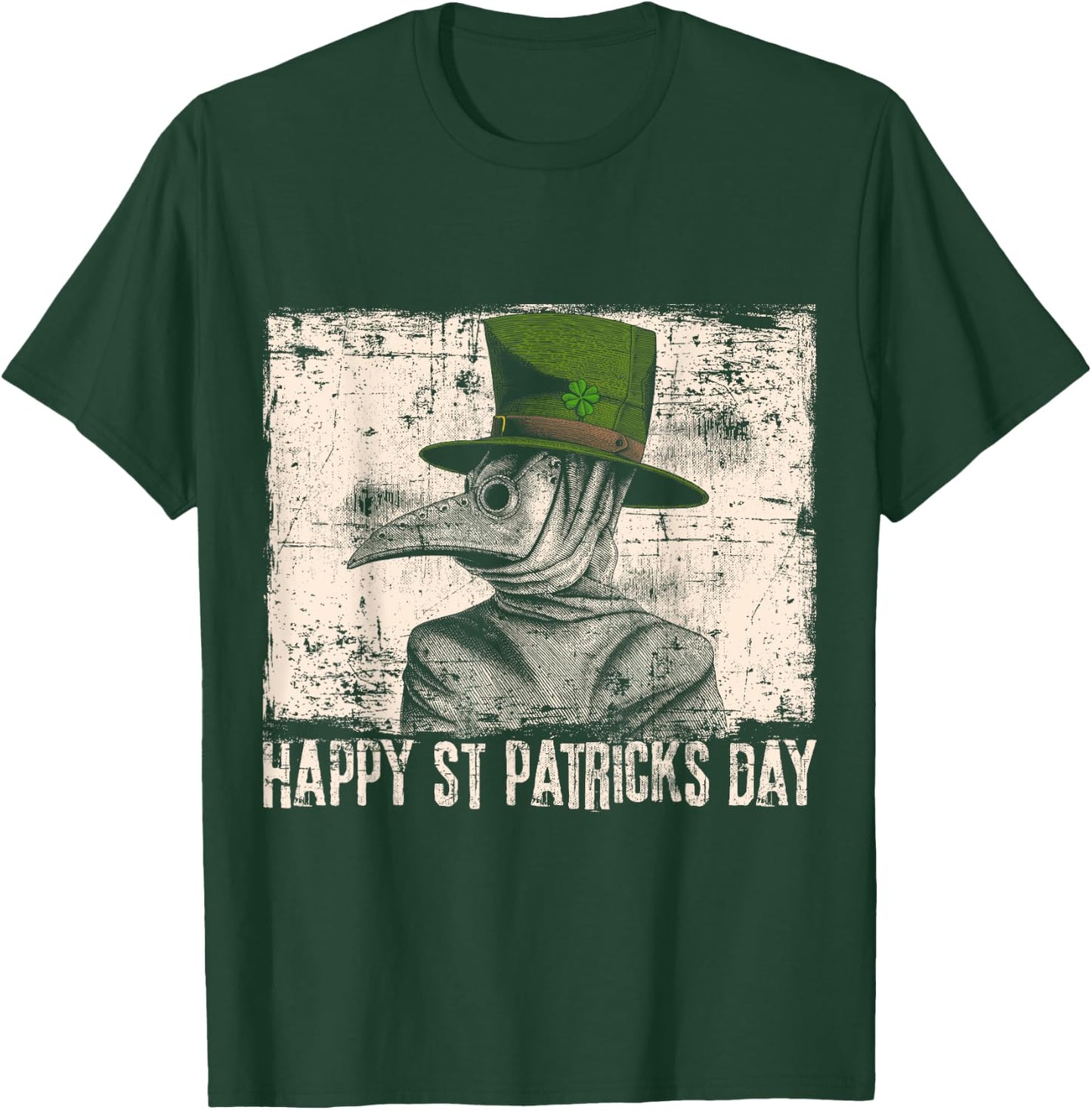 Happy St. Patricks Day Plague Doctor Quarantine T-Shirt - T-Shirt | Forest