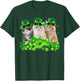 Three Cat St Patricks Day Kitty Kitten Lover Irish T-Shirt - T-Shirt | Forest