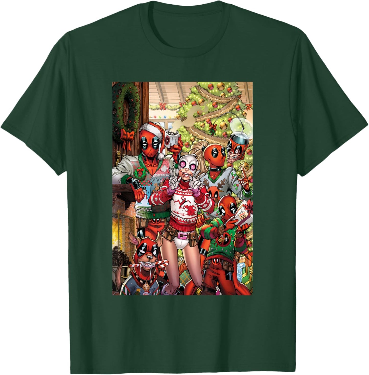 Marvel Gwenpool & Deadpool Family Christmas Holiday T-Shirt - T-Shirt | Forest