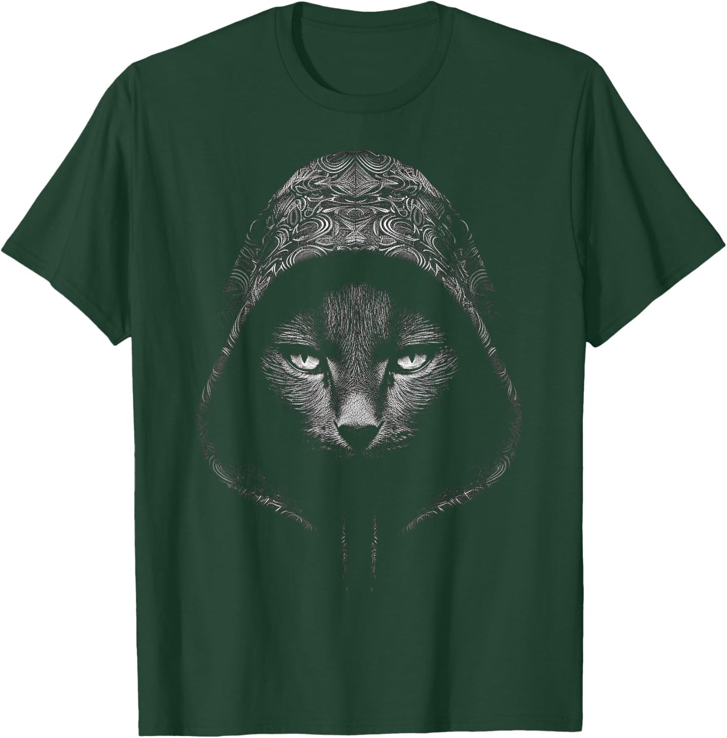 Cat Drawing Illustration Face Animal Art Graphic Cat T-Shirt - T-Shirt | Forest