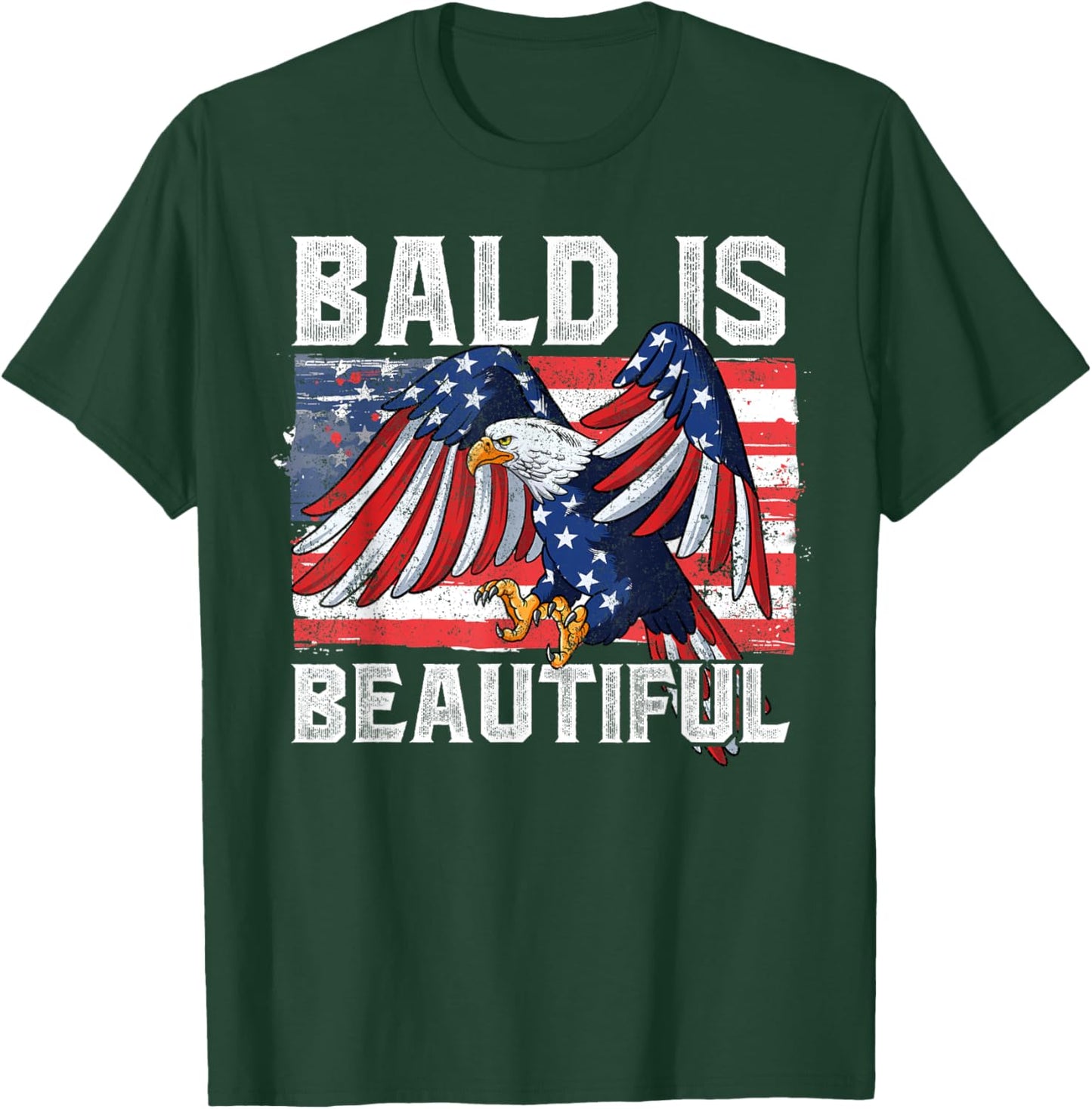 Bald Is Beautiful 4th Of July T-Shirt - T-Shirt | Forest