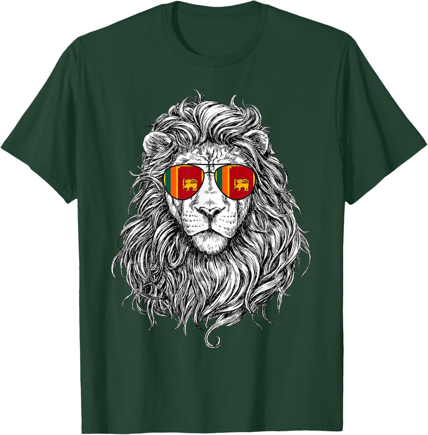 Sri Lanka Flag Lion Sunglasses Sri Lanka Gift Love Sri Lanka T-Shirt - T-Shirt | Forest