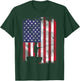 America Flag Fisherman Vintage Fishing Patriotic Angler Gift T-Shirt - T-Shirt | Forest