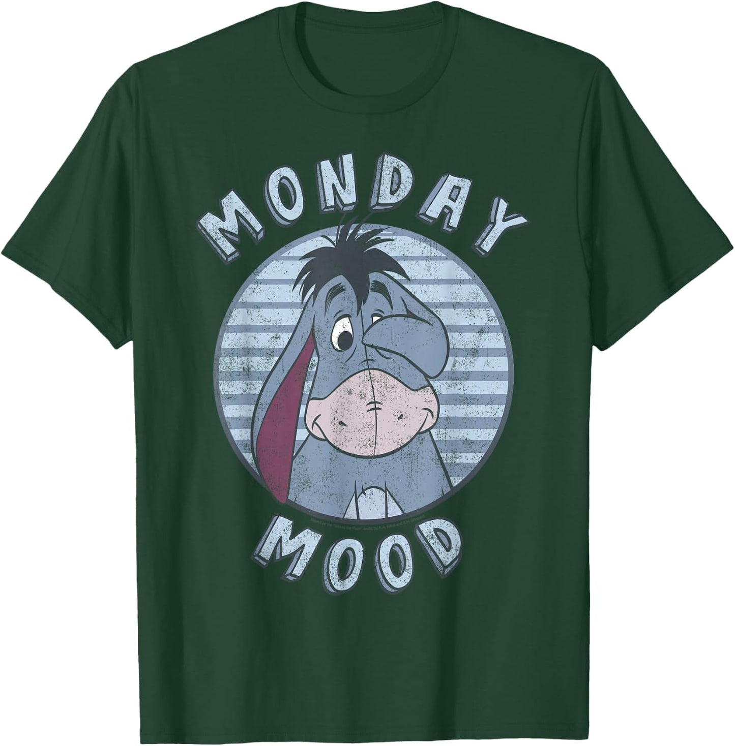 Disney Winnie The Pooh Eeyore Monday Mood Vintage Circle T-Shirt - T-Shirt | Forest