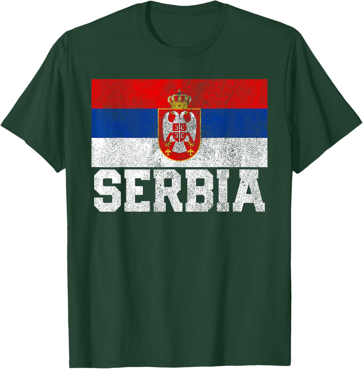 Serbian Serbia Flag National Pride Family Roots Country Gift T-Shirt - T-Shirt | Forest
