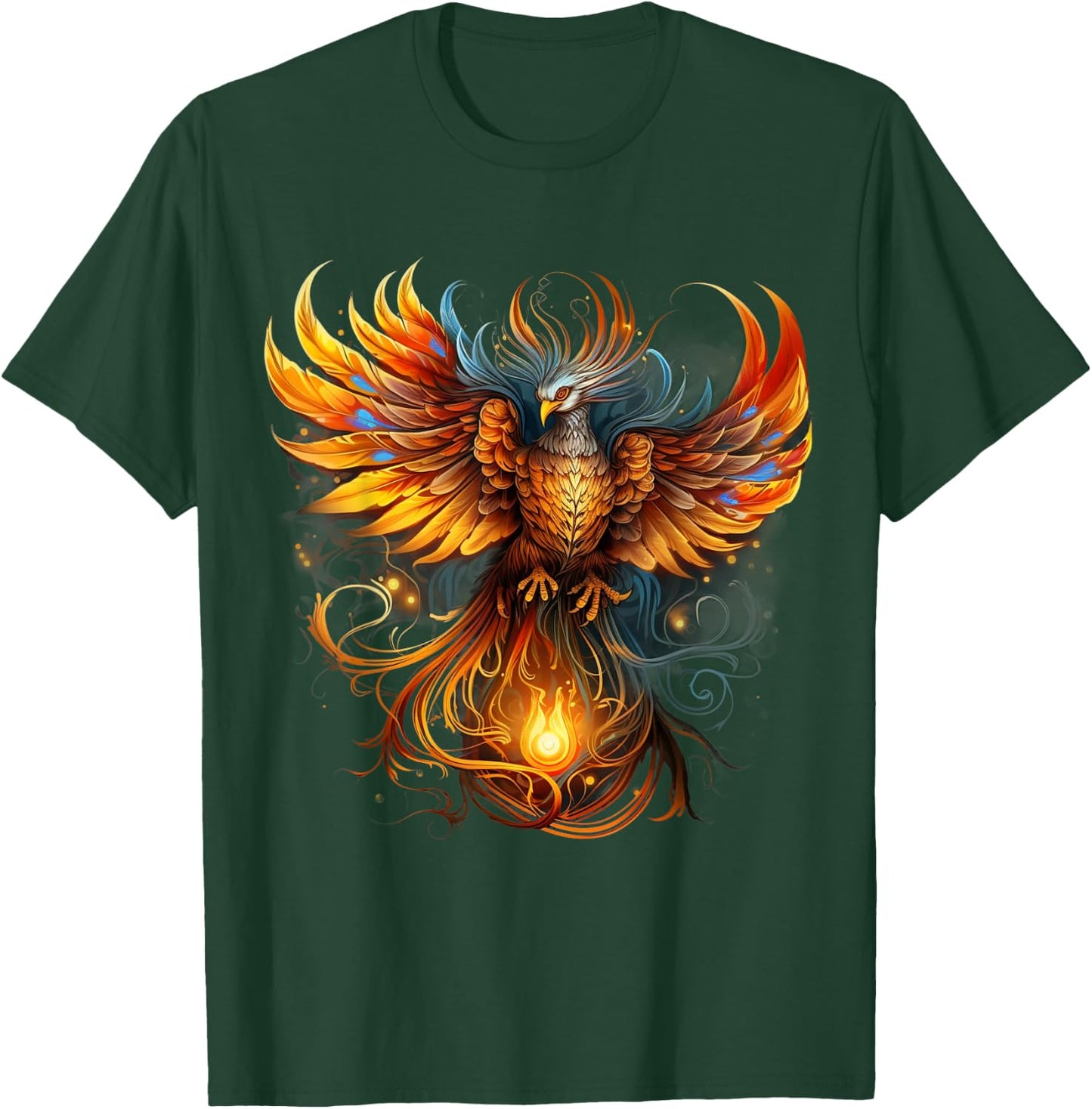 Rising Phoenix Majestic Fire Bird Fenix Fantasy Mythological T-Shirt - T-Shirt | Forest