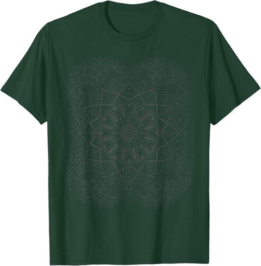 Yoga Teacher Peace Hippie Gift Mandala T-Shirt - T-Shirt | Forest