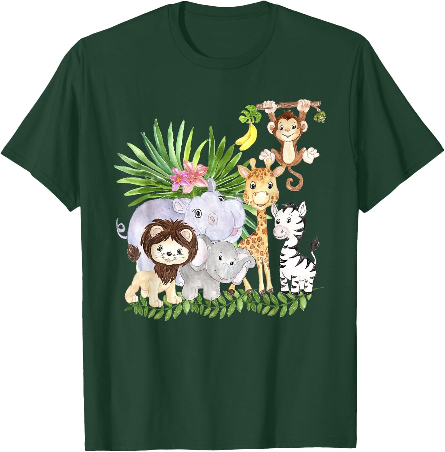 Zoo Animals Wildlife Birthday Party A Day At The Zoo Safari T-Shirt - T-Shirt | Forest