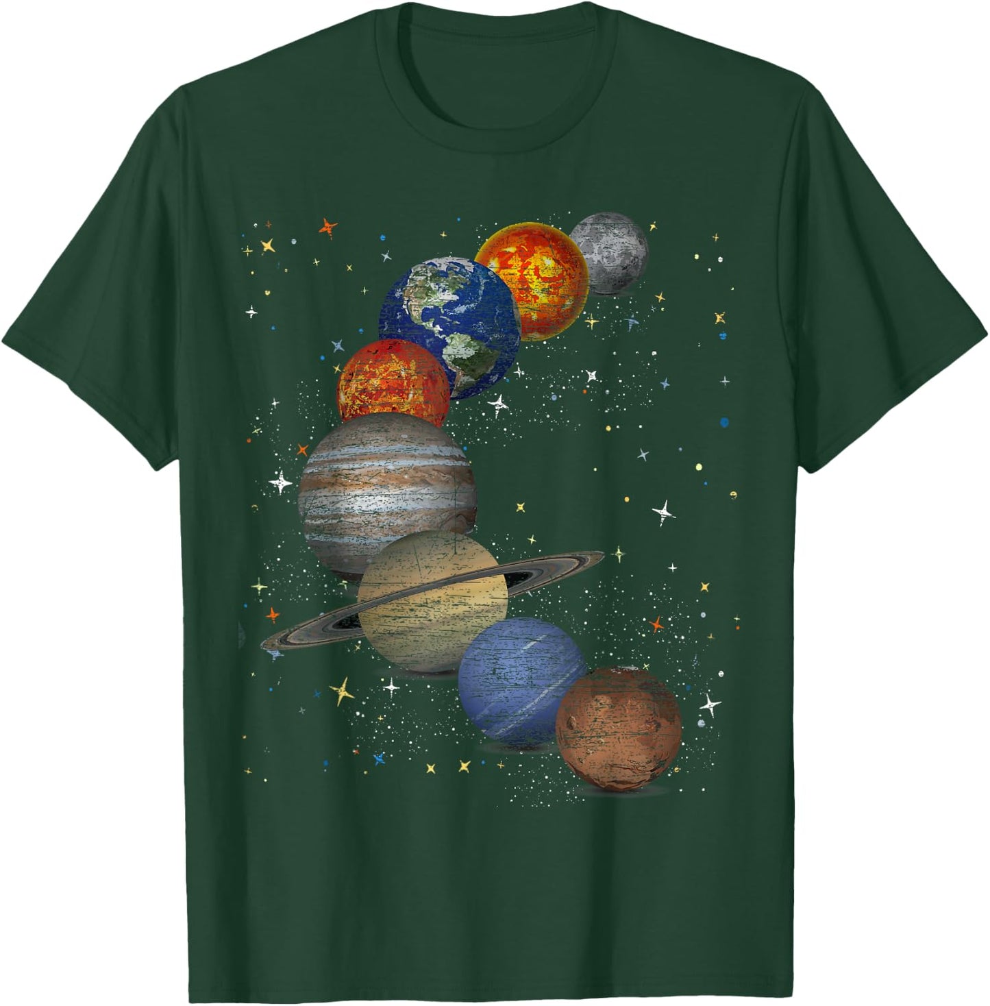 Galaxy Planets Sun Universe Outer Space Science T-Shirt - T-Shirt | Forest