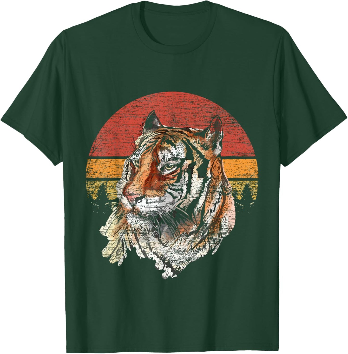 Retro Tiger T-Shirt - T-Shirt | Forest