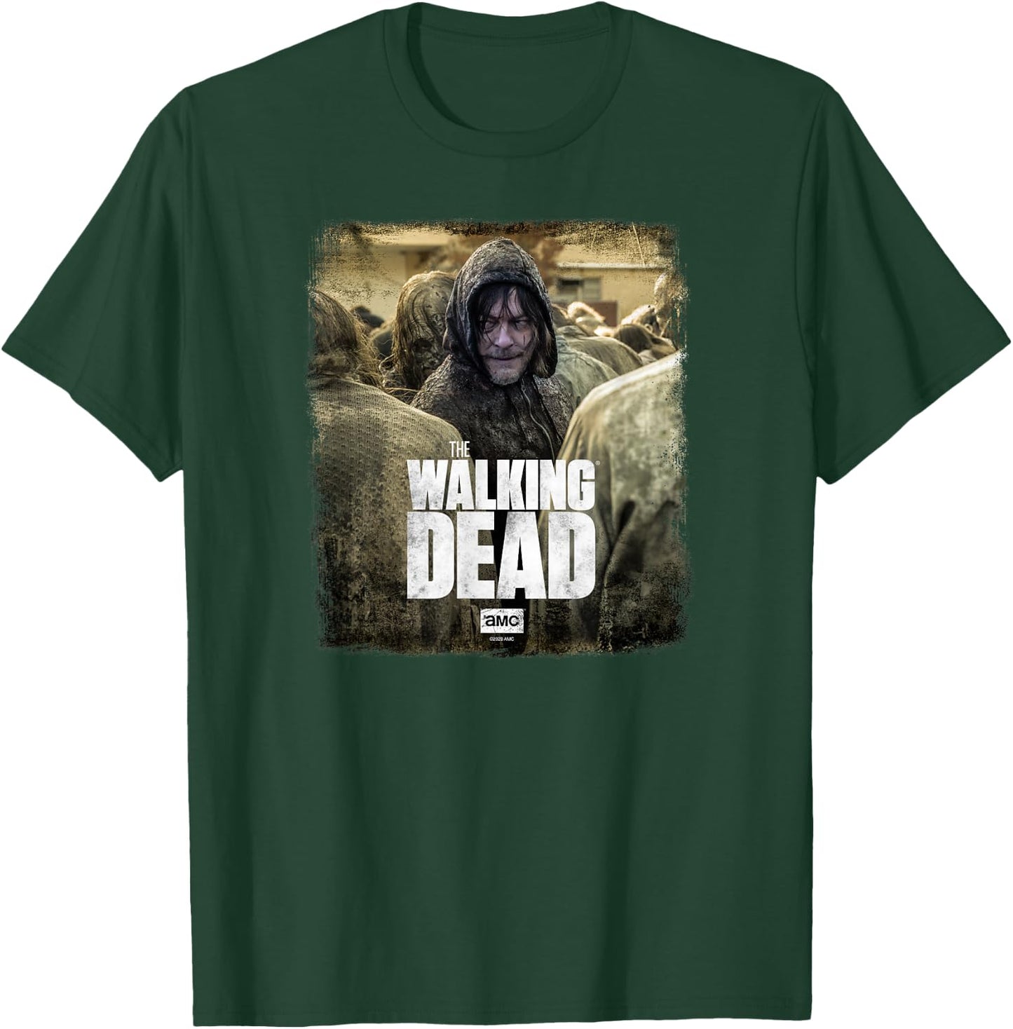 Walking Dead Daryl Dixon X - Men's Black Short Sleeve T-Shirt - T-Shirt | Forest