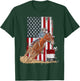 US Flag State Pride Barrel Racing Horse Rodeo Cowgirl T-Shirt - T-Shirt | Forest