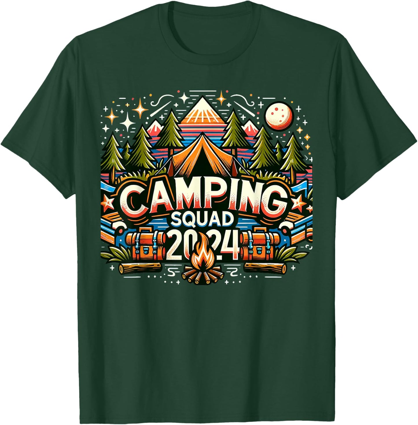 Camping Squad 2024 Family Camping Outfit for Group Camping T-Shirt - T-Shirt | Forest