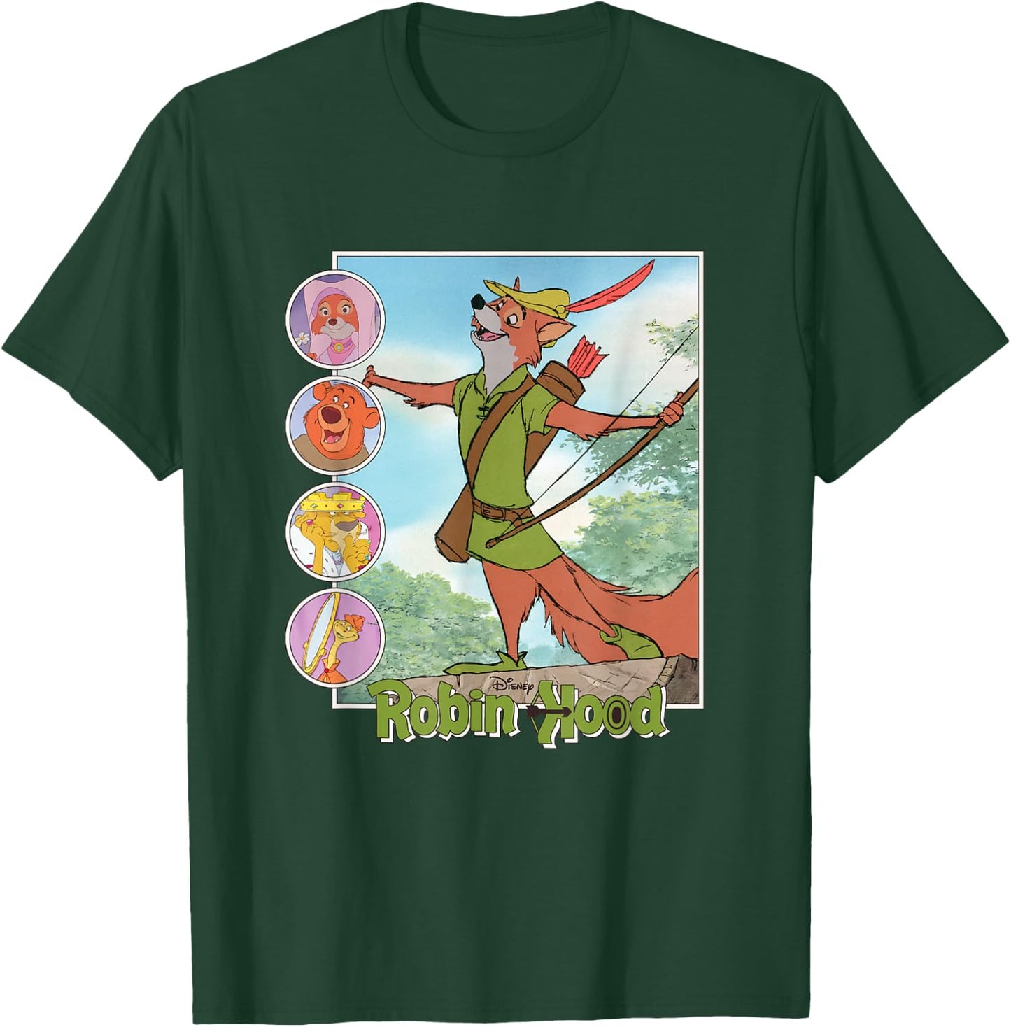 Disney Robin Hood Classic Disney Film Retro T-Shirt - T-Shirt | Forest