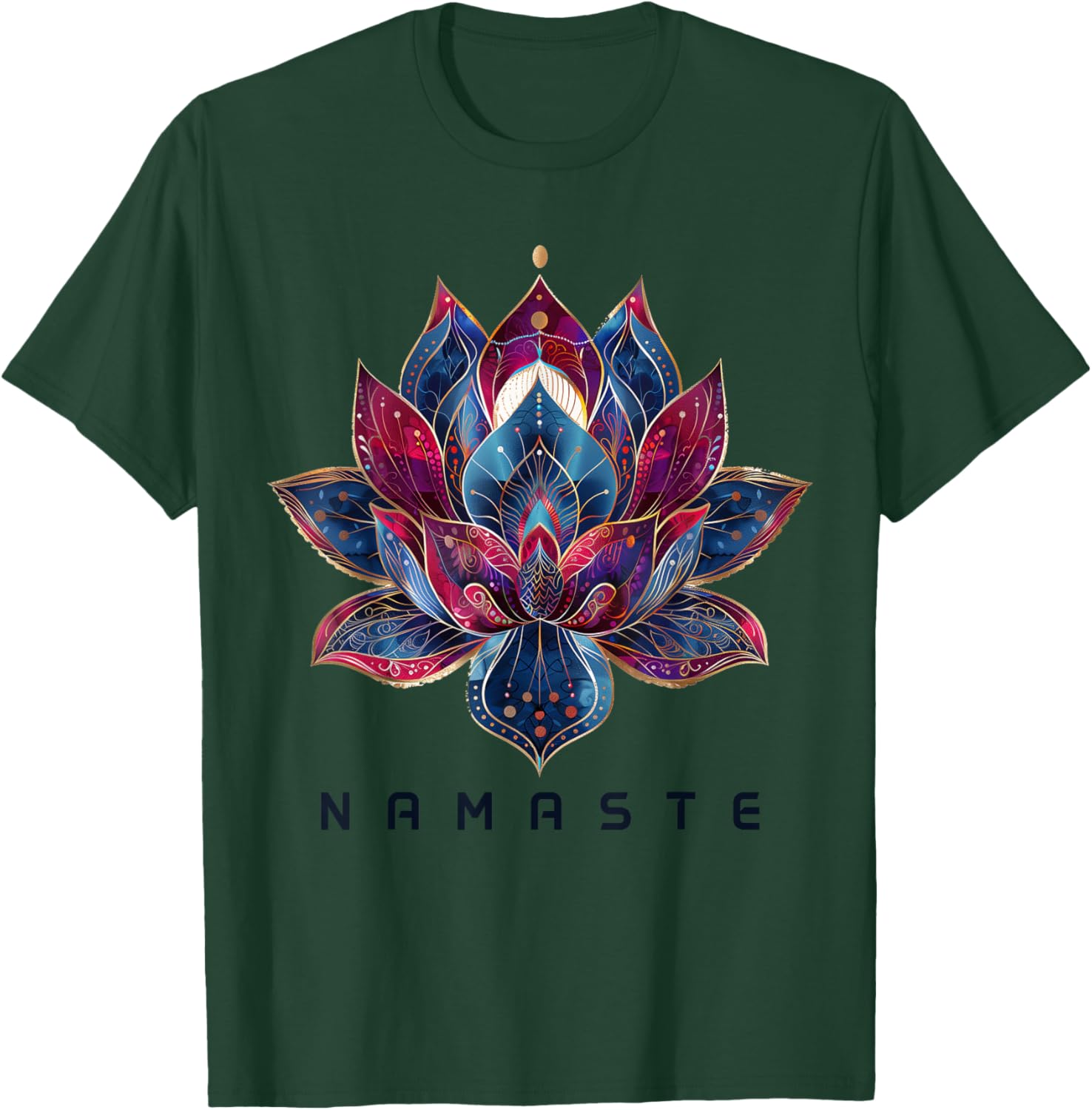 Yoga Namaste Lotus Flower Zen Buddhism Buddhist Buddha T-Shirt - T-Shirt | Forest