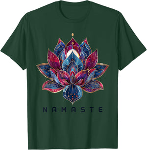 Yoga Namaste Lotus Flower Zen Buddhism Buddhist Buddha T-Shirt - T-Shirt | Forest