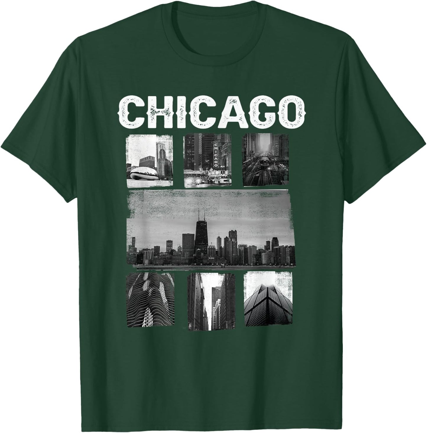 Illinois Chicago Skyline Chi Town T-Shirt - T-Shirt | Forest