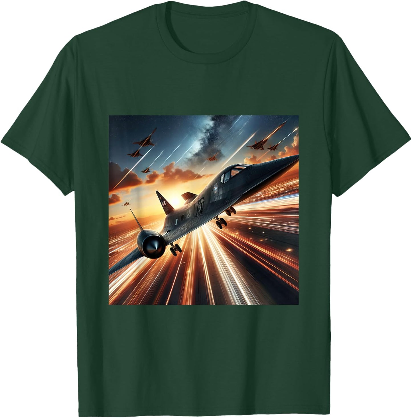 SR 71 Blackbird Fighter Jet Military Aircraft T-Shirt - T-Shirt | Forest