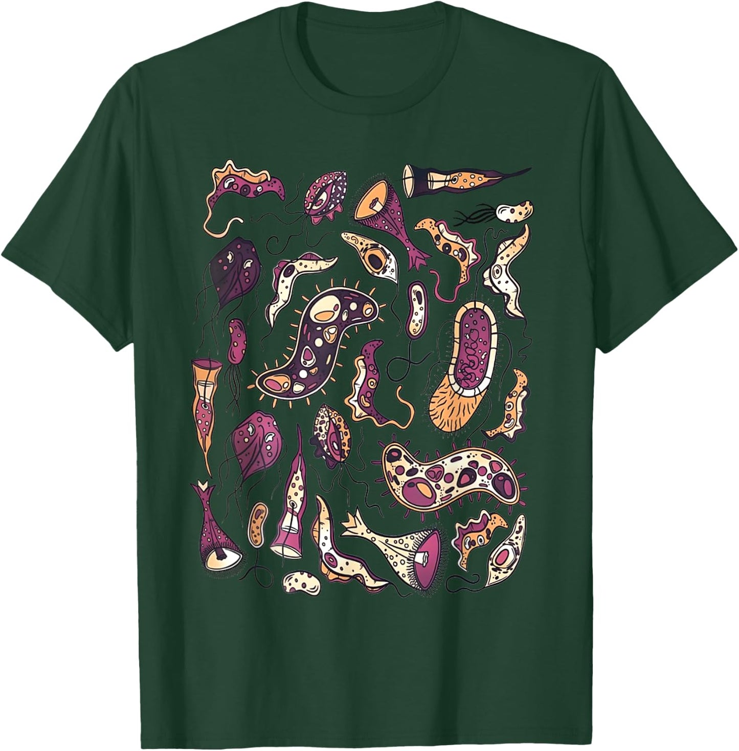 Microbiology Biology Science Bacteriophage Bacteria Anatomy T-Shirt - T-Shirt | Forest