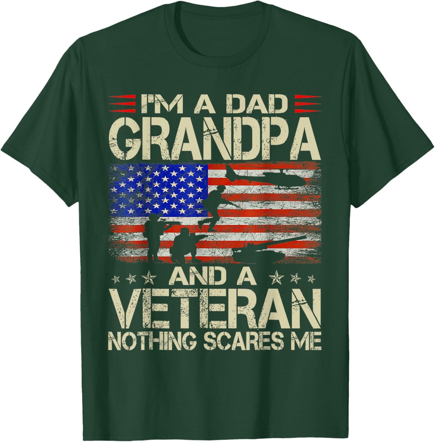 I'm A Dad Grandpa And Veteran Father's Day T-Shirt - T-Shirt | Forest