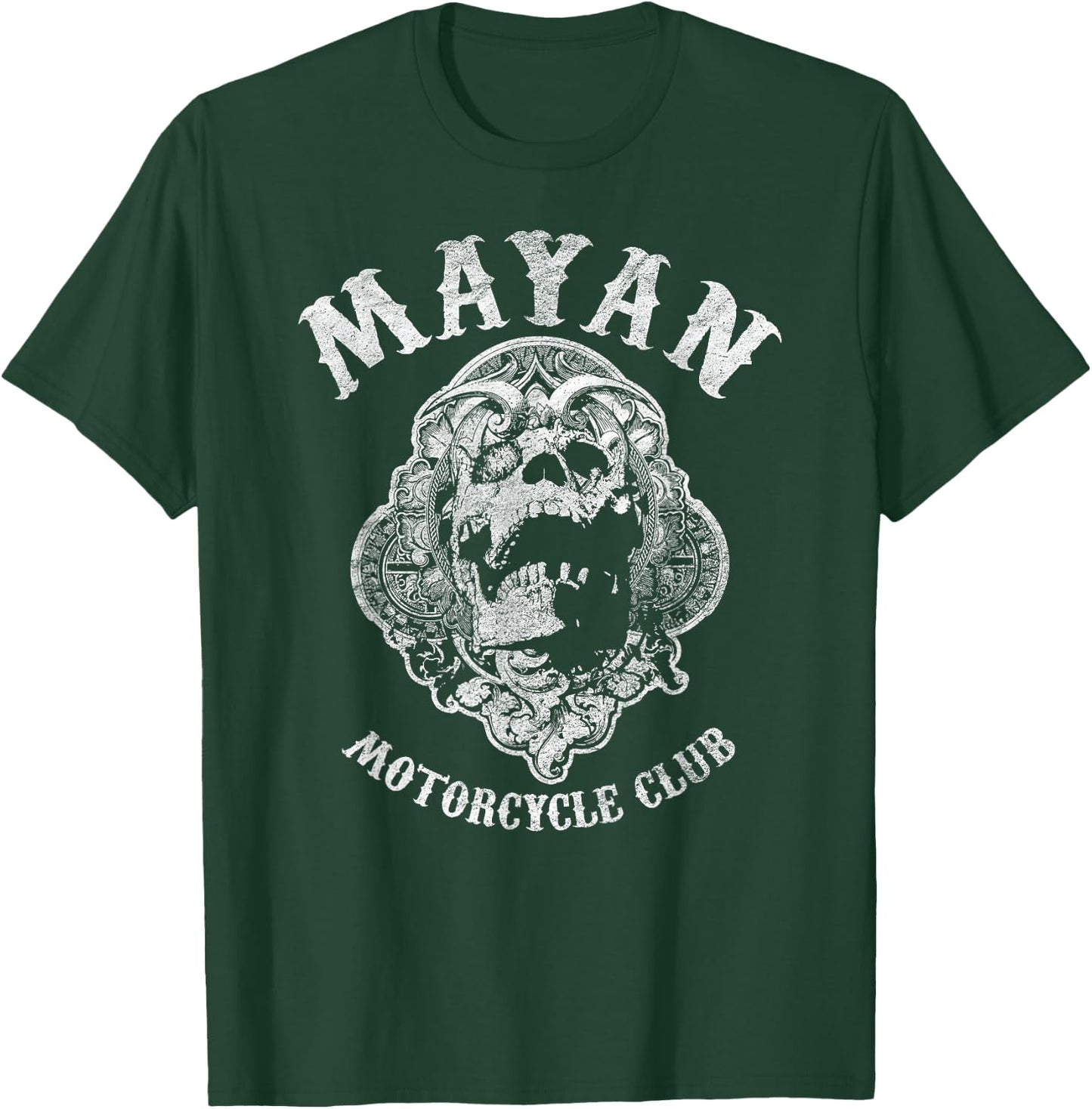 Mayan Motorcycle Vintage - Skull Anarchy T-Shirt - T-Shirt | Forest