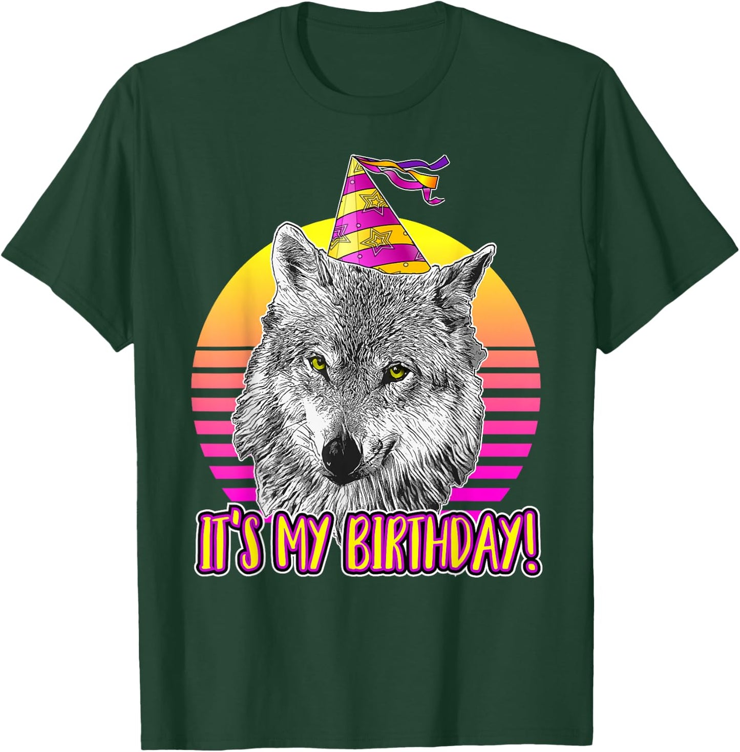 Wolf Themed Birthday Party - Cute Retro Wolves Lover T-Shirt - T-Shirt | Forest