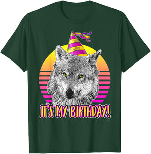 Wolf Themed Birthday Party - Cute Retro Wolves Lover T-Shirt - T-Shirt | Forest