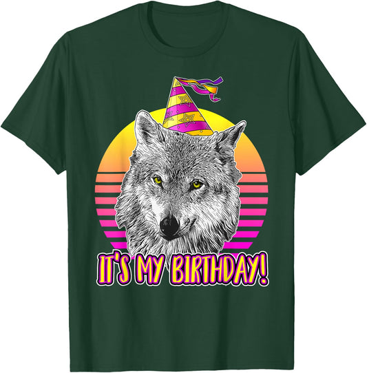 Wolf Themed Birthday Party - Cute Retro Wolves Lover T-Shirt - T-Shirt | Forest