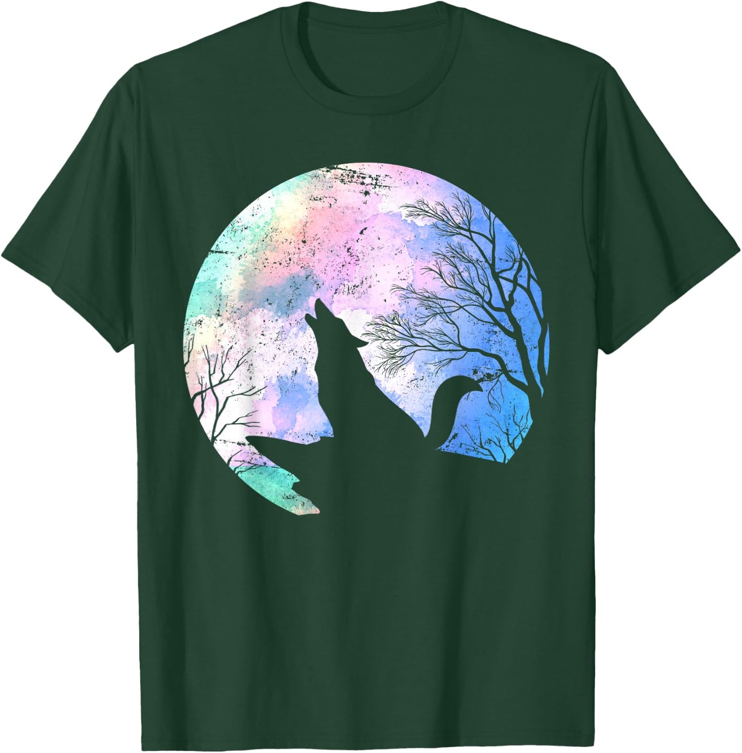 Forest Animal Wolf Predator Gift Wildlife Full Moon Wolf T-Shirt - T-Shirt | Forest