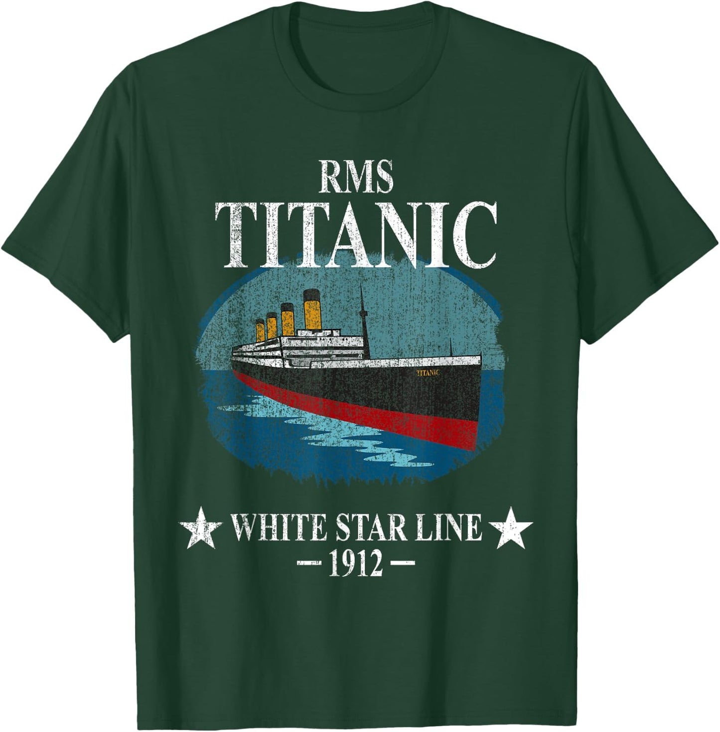 RMS TITANIC White Star Line Cruise Ship 1912 Boys Girls Kids T-Shirt - T-Shirt | Forest