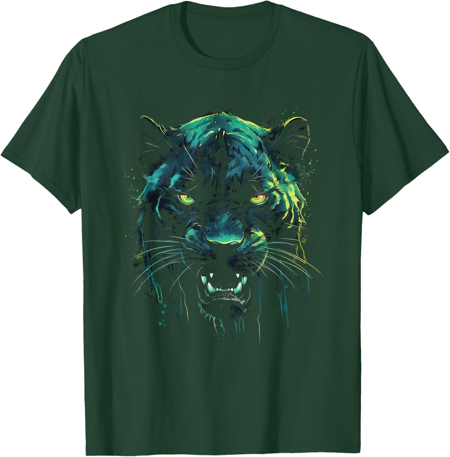 Panther with beautiful green eyes black panthers T-Shirt - T-Shirt | Forest