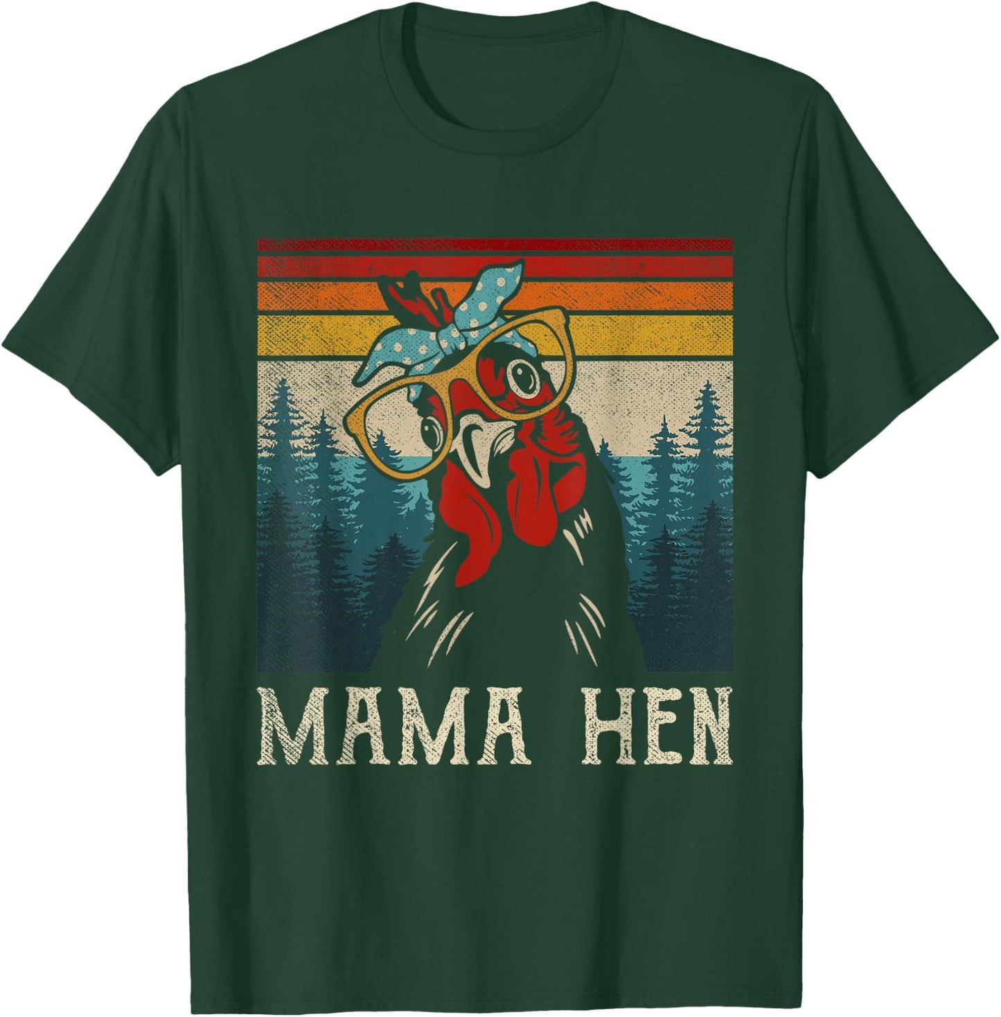 Funny Mama Hen Shirt Vintage Retro Chicken Mom Mother T-Shirt - T-Shirt | Forest