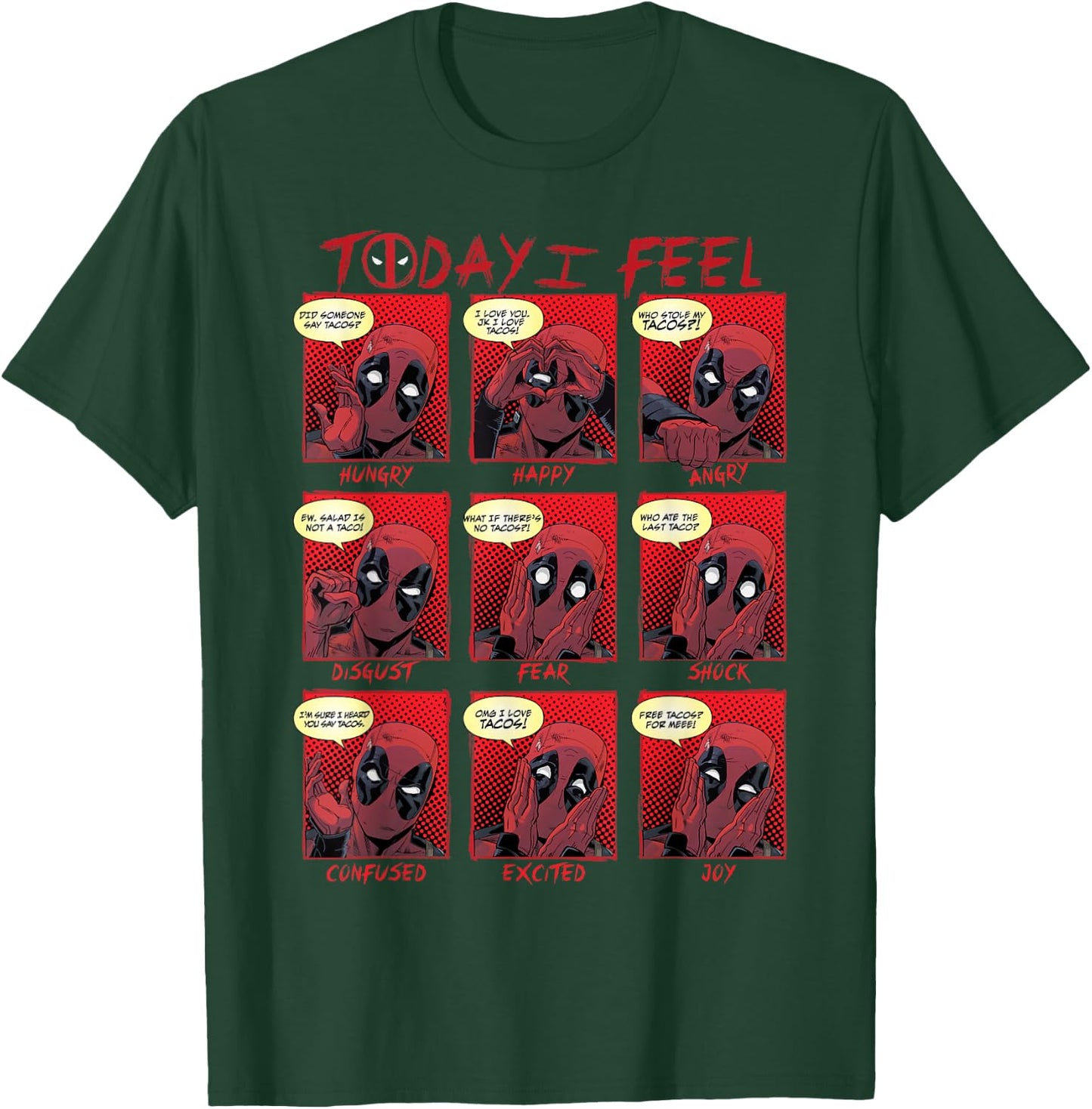 Marvel Deadpool Today I Feel Panels Small T-Shirt - T-Shirt | Forest